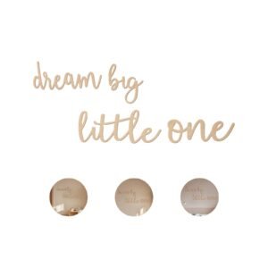 Bohemian Style Wooden Wall Decor Set "Dream Big Little One" - Unisex for and, Game Room/Bedroom Decoration, Instagram-Inspired Youngsters' Art Hanging