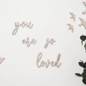 A Set of Modern Wooden "You Are So Loved" Wall Art, Original Indoor Hanging Decor for Living Room and Game Rooms, Grateful Family Gift